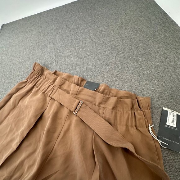 New! Worthington Womens Straight Pull-On Pants Brown XL Pockets High Waisted - Picture 9 of 15